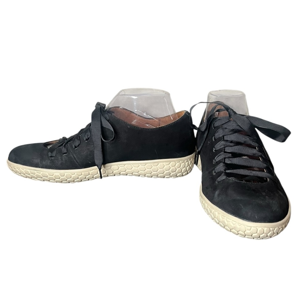 LAMOUR DES SPIEDS Zaheera Ribbon Lace-Up Black Leather Sneakers Women’s Size 9.5